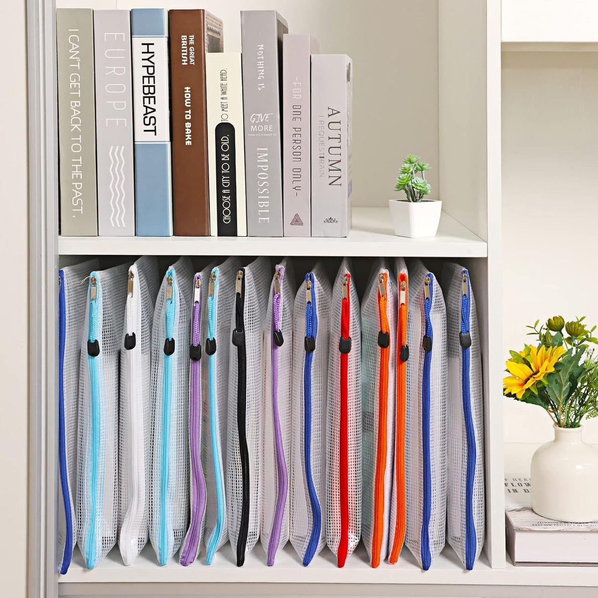 24 Pack Waterproof Zipper Storage Pouches for Documents & Organization