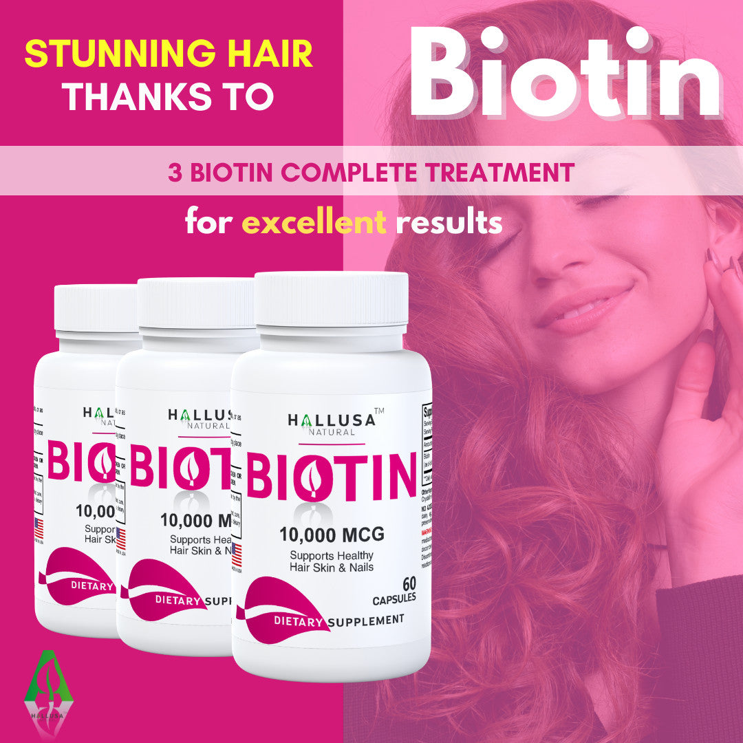 Biotin 10,000 mcg Capsules – Hair Growth & Nail Support, 60 Count