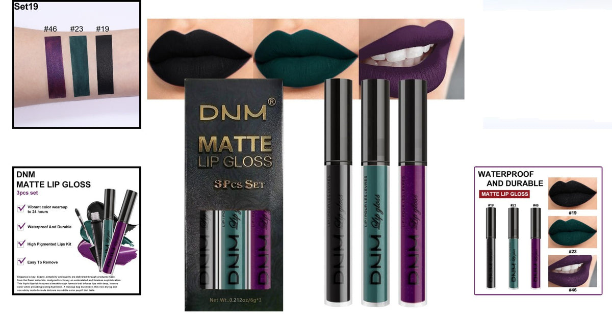 Liquid Lipstick Set - 3-Piece Matte Waterproof Lip Gloss Stains