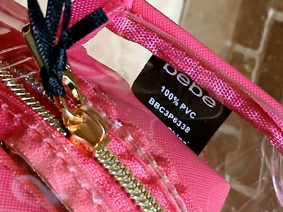 Pink Travel Makeup Bag Set with 2 Toiletry Bottles - 3 Piece Cosmetic Organizer