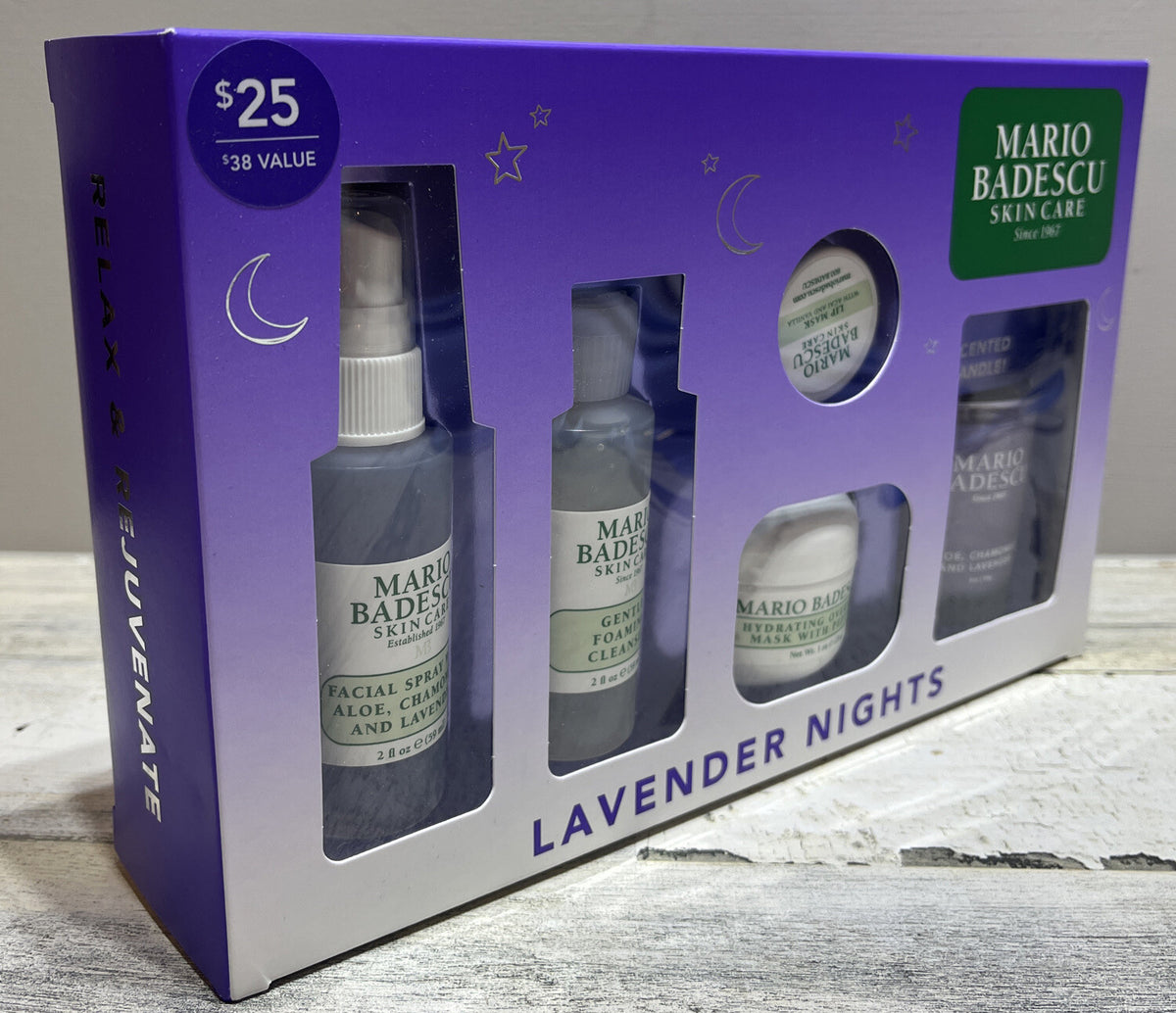 Lavender Nights Skin Care Set - 5 Piece Moisturizer & Serum Collection