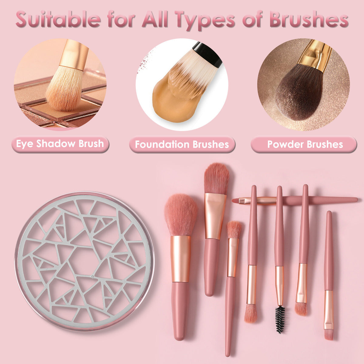 Electric Makeup Brush Cleaner and Dryer with UV Disinfection - 4 in 1