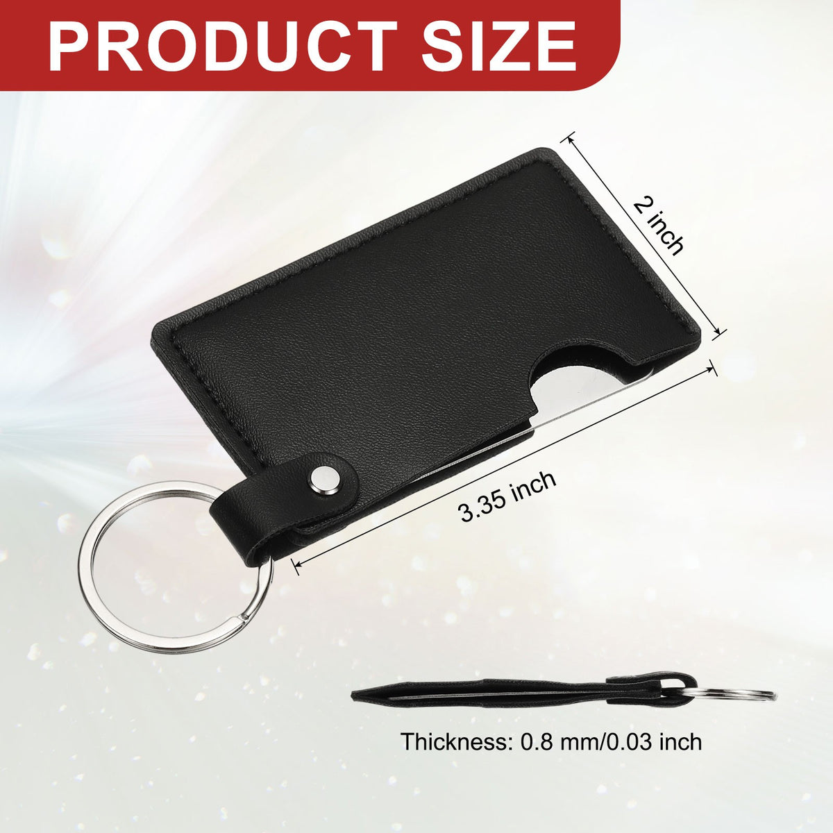 Small Rectangle Travel Mirror with Stainless Steel Surface, Compact & Portable Black