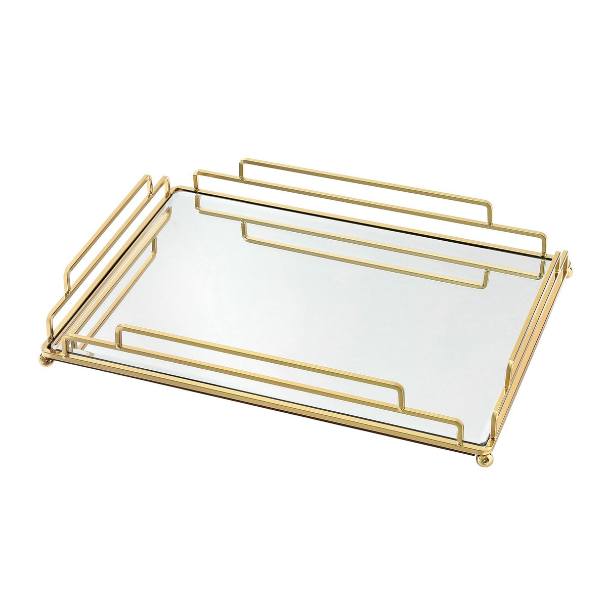 Mirror Tray - Modern Champagne Gold Vanity Tray for Bathroom & Bedroom