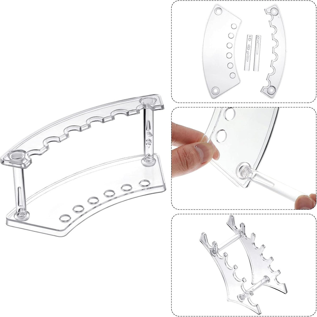Set of 4 Clear Acrylic Pen Display Stands - Desktop Organizer for Pens, Makeup Brushes & More