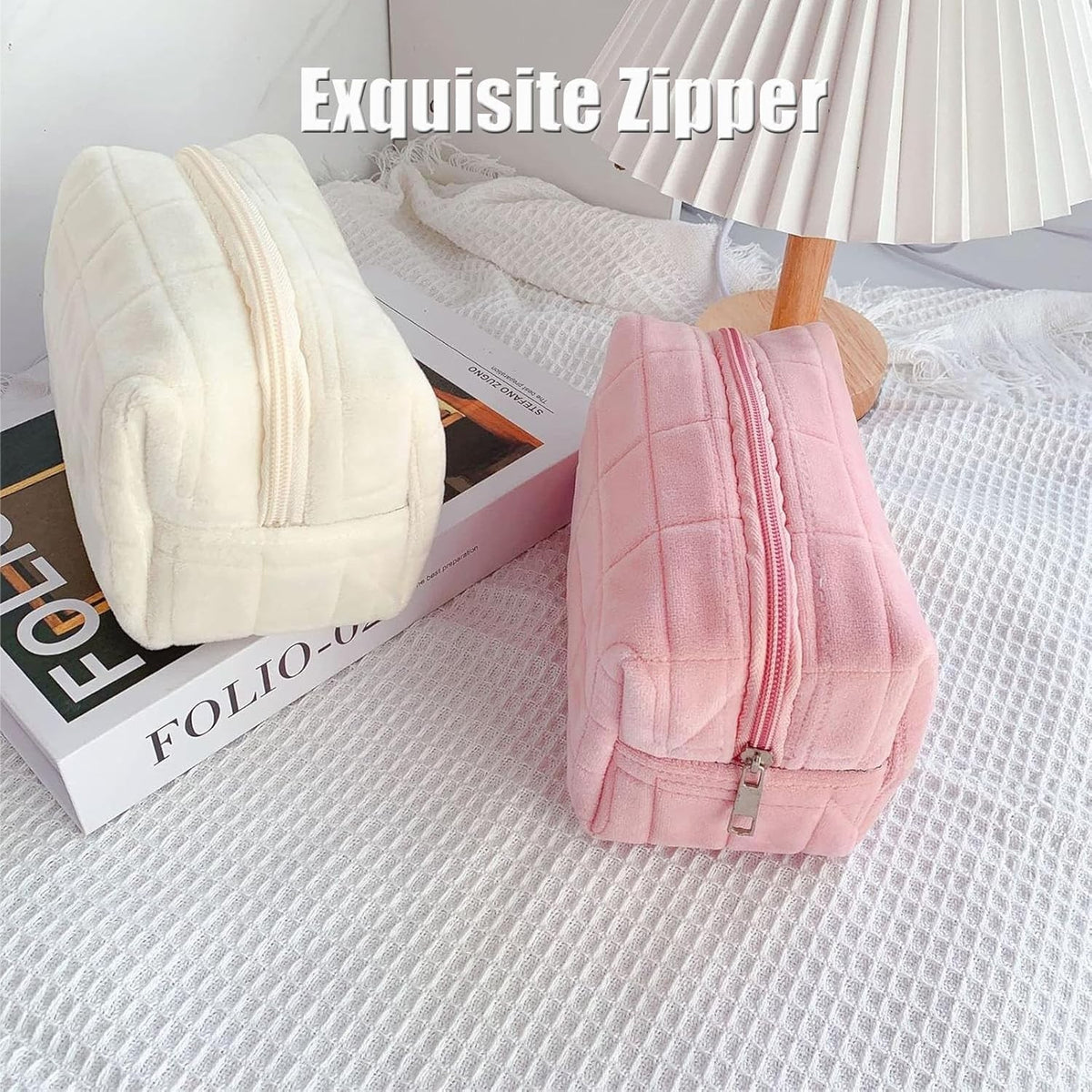 Small Checkered Cosmetic Bag - Y2K Makeup Purse & Travel Organizer