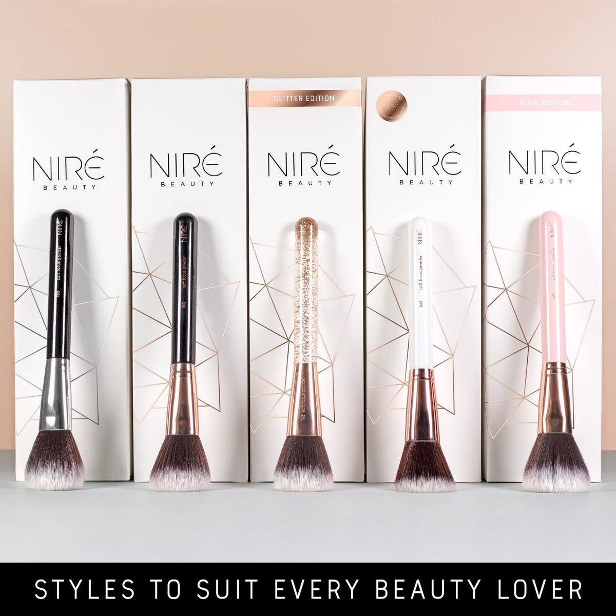 Professional Makeup Brush Set - 15-Piece Black & Rose Gold Cosmetic Tools