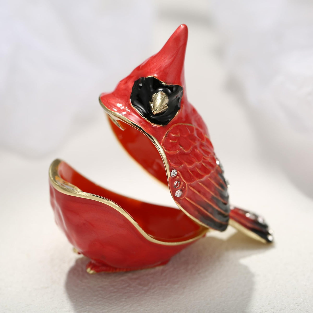 Hand Painted Enamel Hinged Trinket Box – Multicolor Jewelry Storage