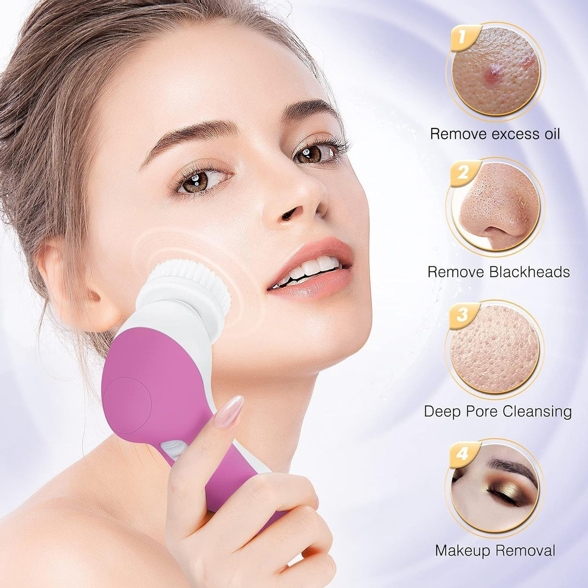 2-Speed Sonic Facial Brush Waterproof Rechargeable Exfoliator