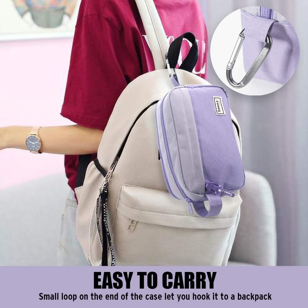 Large Pencil Case with Handle & Compartments for Students - Organizer Bag