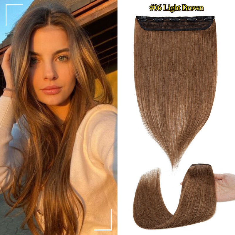Clip-In Human Hair Extensions Full Head Wavy or Straight, Remy Hair
