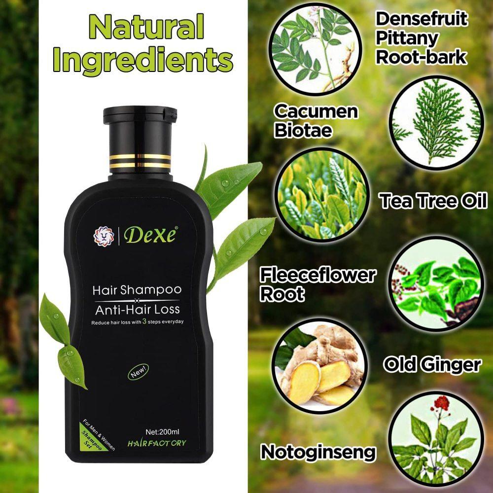 Anti-Hair Loss Shampoo for Men and Women | Dexe Herbal Hair Growth Formula 200ml