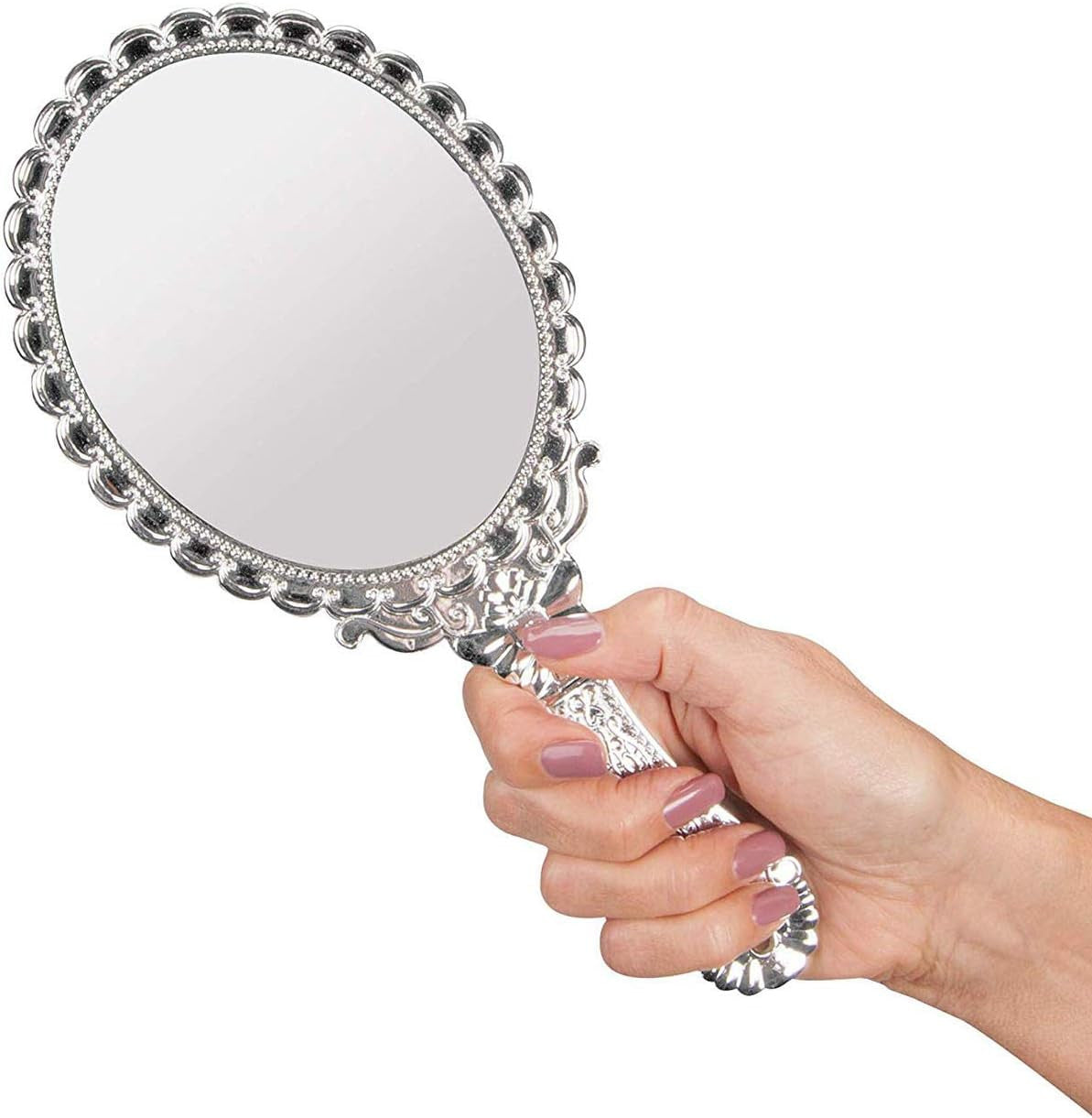 Vintage Handheld Mirror with Handle for Makeup & Personal Use