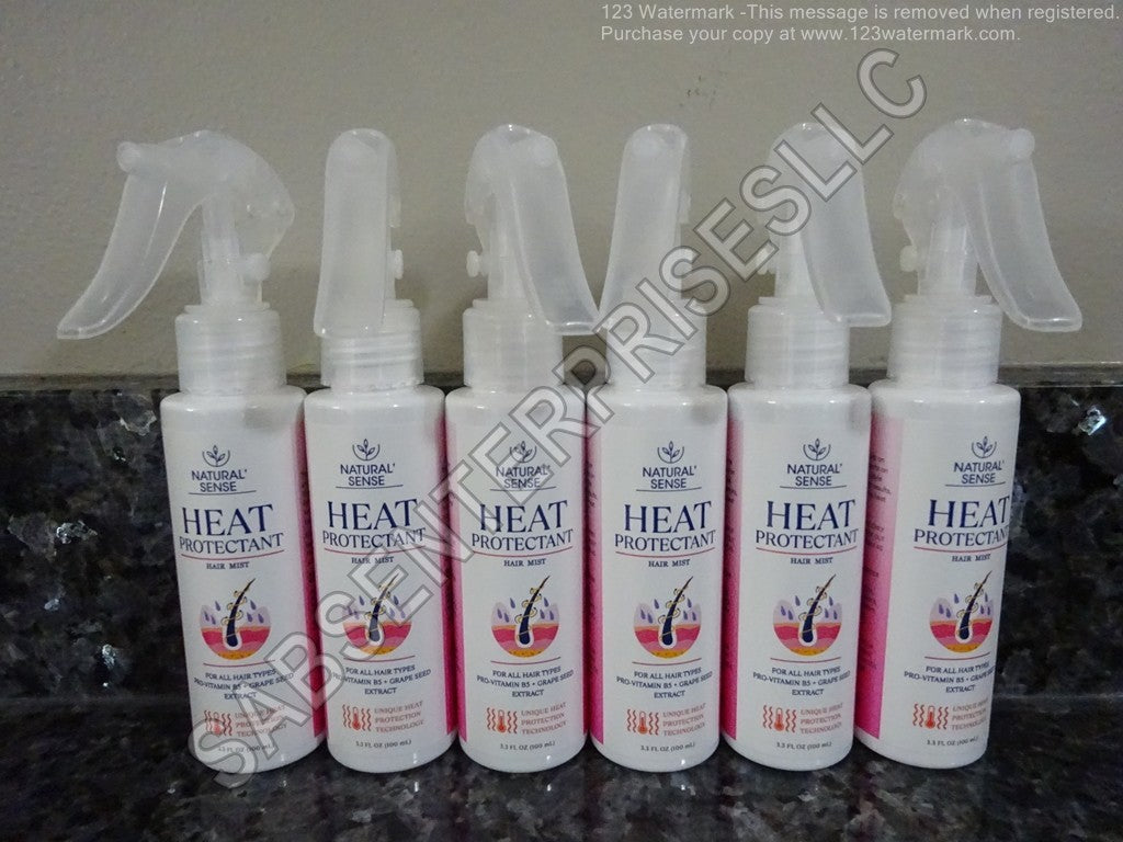 Natural Sense Heat Protectant Hair Mist Spray for All Hair Types - 6 Pack, 3.3 fl oz