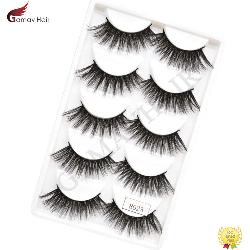 3D Mink False Eyelashes Full Volume Eye Makeup Natural Style 5 Pairs