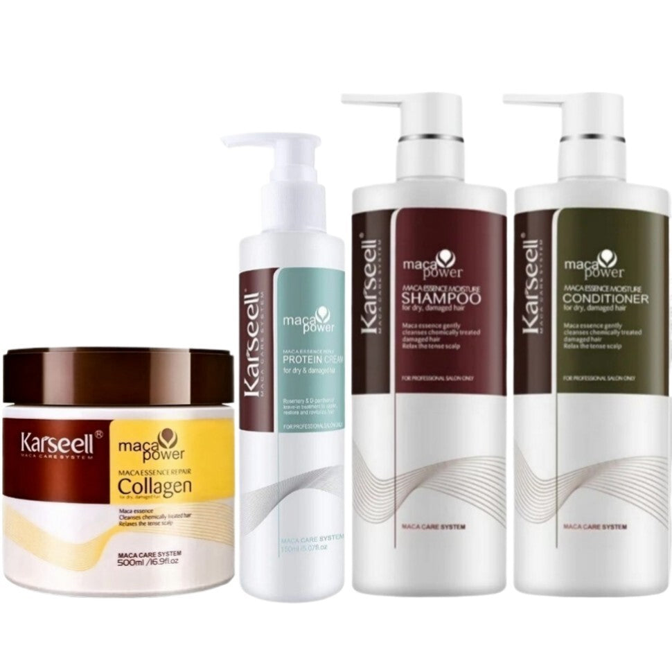 Hair Repair Kit with Shampoo, Conditioner, Mask & Protein Cream - Moisturize & Repair Damaged Hair