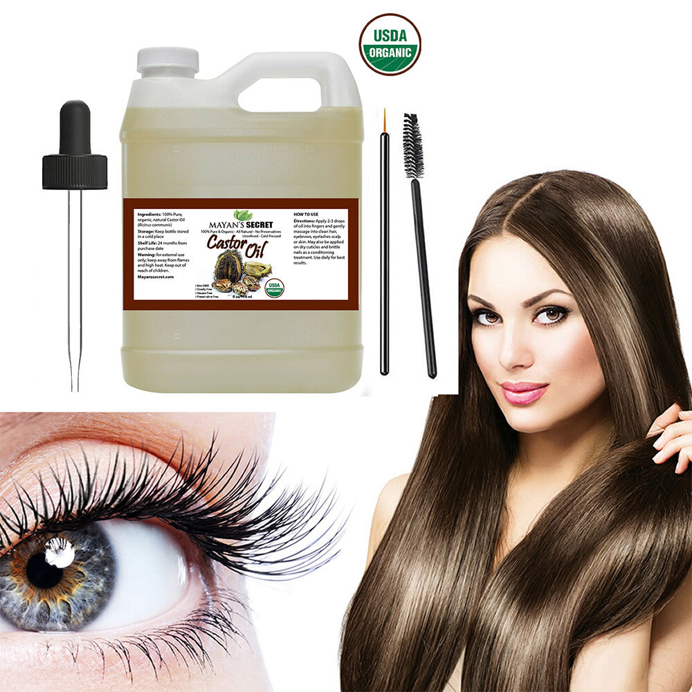Organic Castor Oil for Hair Growth & Skin Care - 32oz USDA Certified