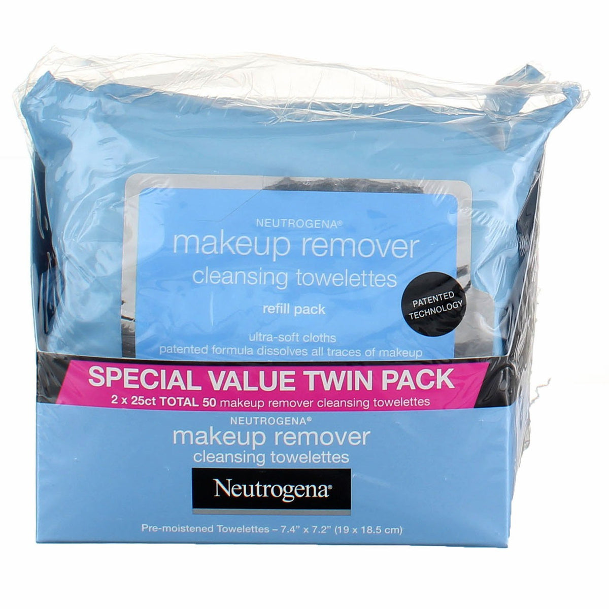 Neutrogena Cleansing Towelettes - 2 Pack Facial Wipes for Makeup Remover & Cleanser