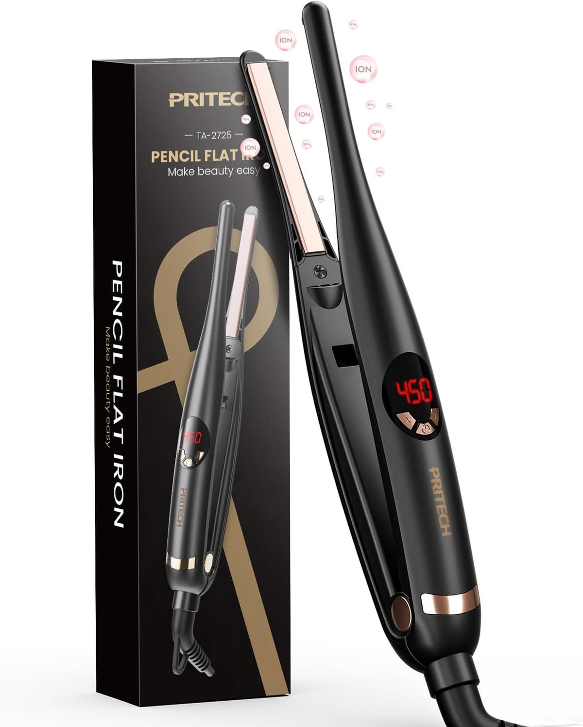 Mini Flat Iron for Short Hair & Bangs, 3/10 Inch Thin Straightener, Travel-Ready