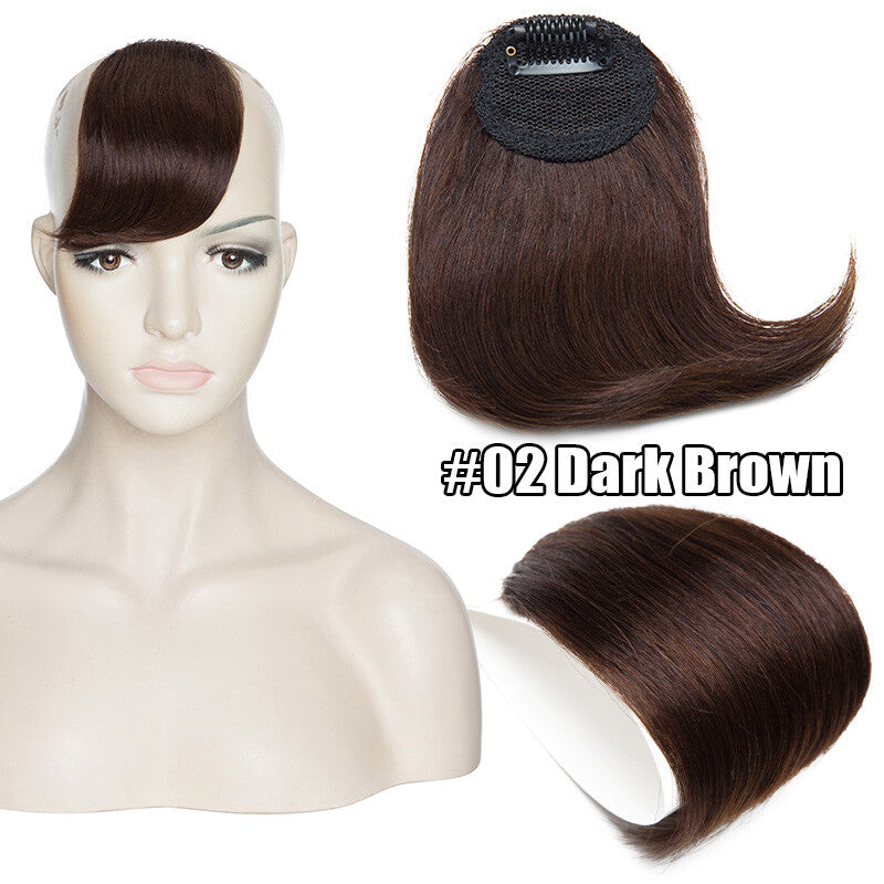 Women Remy Clip-In Hair Extensions Bangs Front Top Piece - Blonde & Dark Colors