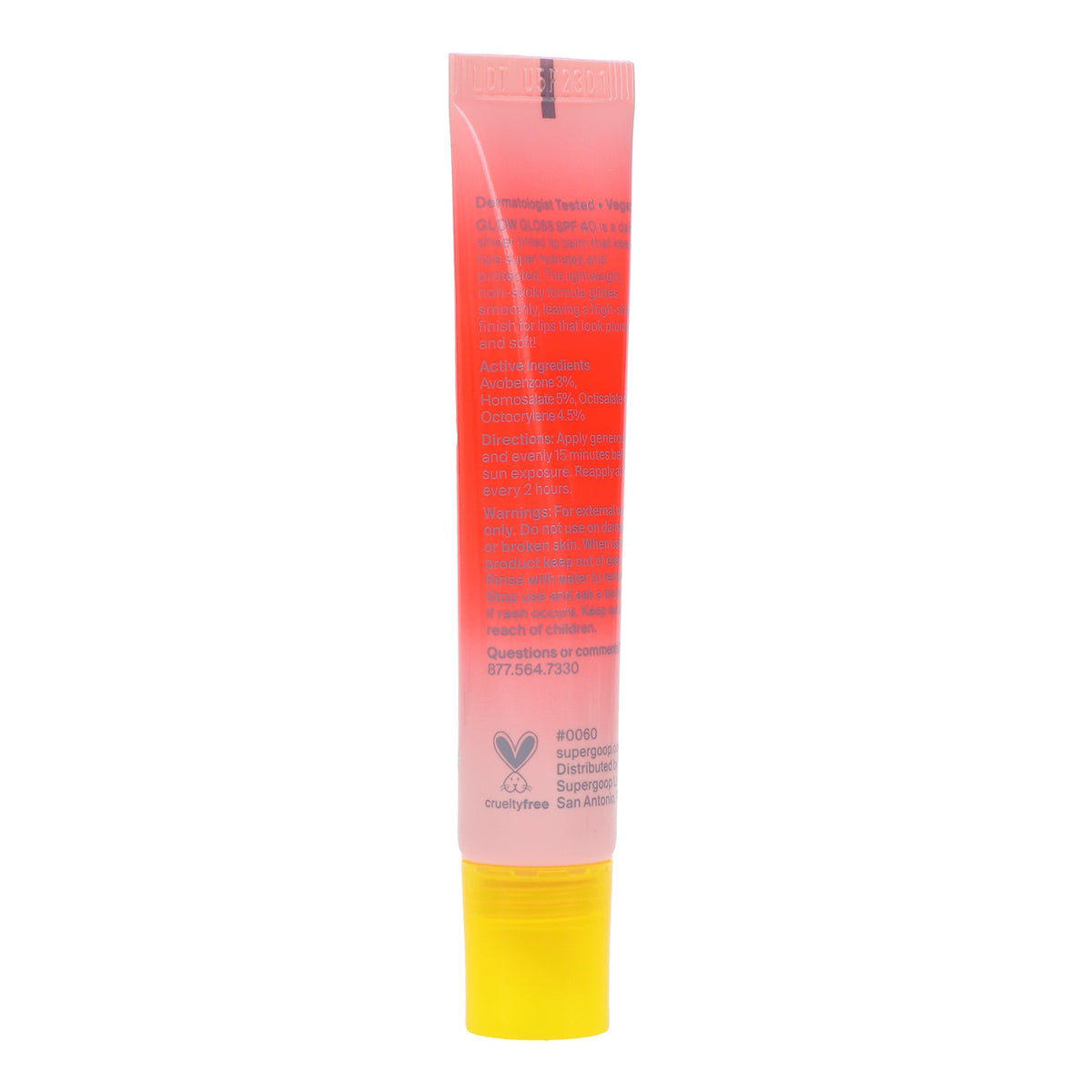 Supergoop! Glow Gloss Strawberry SPF 40 Lip Gloss 0.15 oz - Hydrating Sun Protection