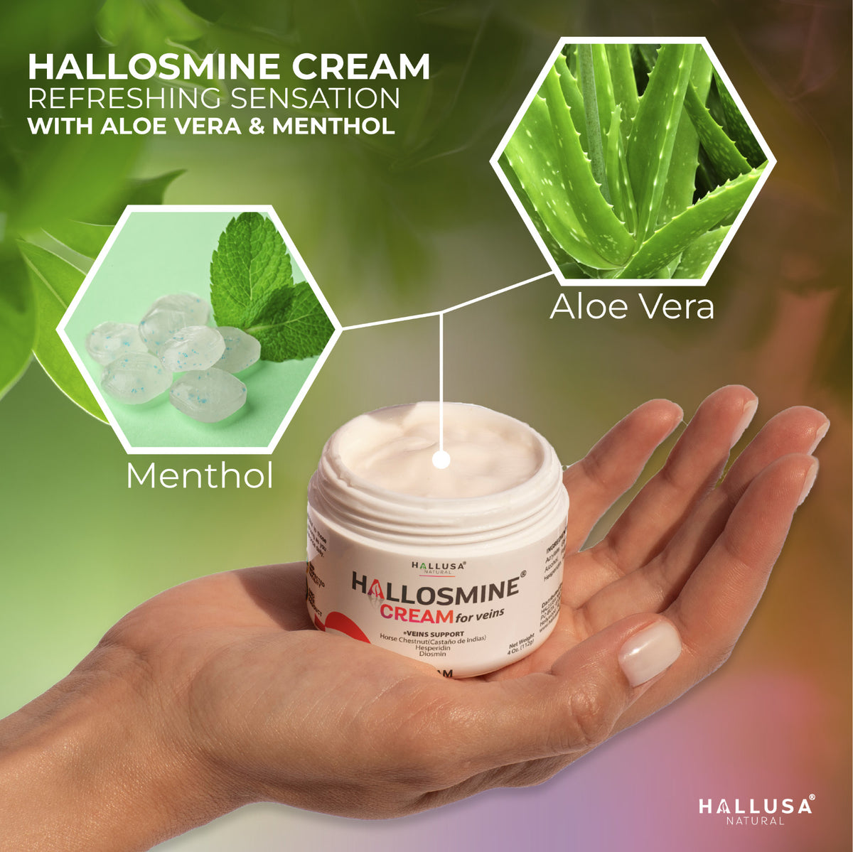 Varicose Veins Leg Cream - 4oz with Diosmin & Horse Chestnut