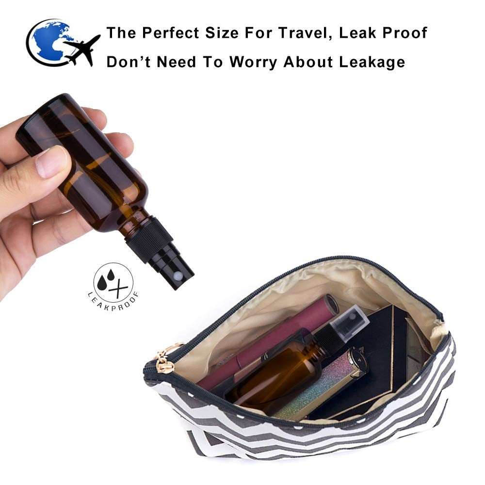 2oz Amber Glass Spray Bottles Set for Essential Oils - 18 Pack