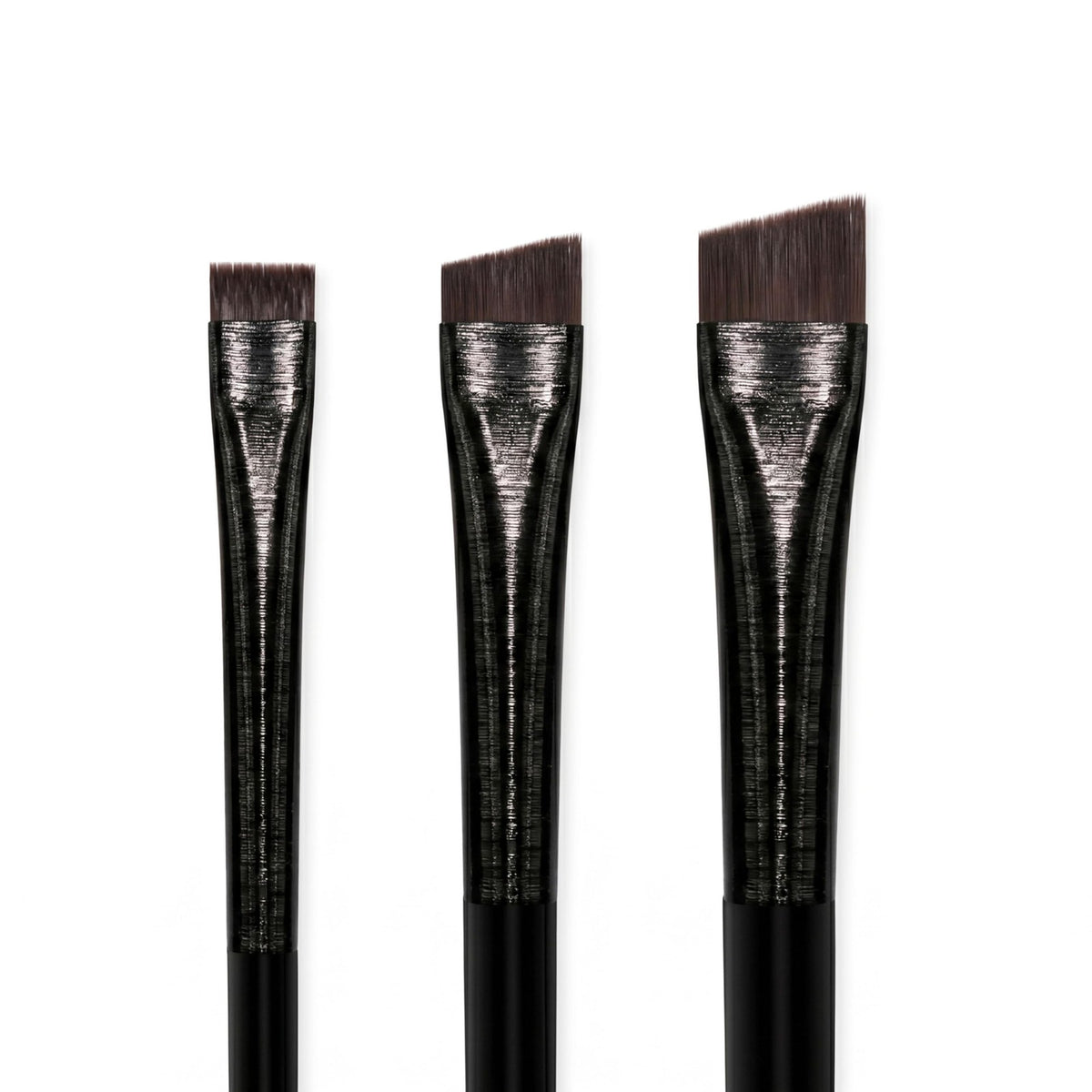 Angled Eyeliner & Brow Brush Set for Micro Strokes - Precision Eyebrow Tint & Eye Shadow Applicators