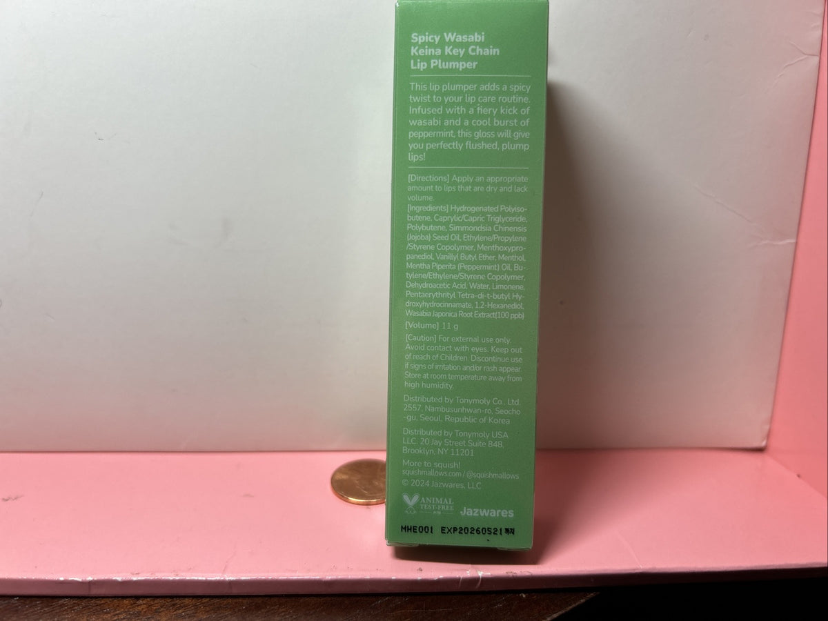 Tony Moly Squismallows Spicy Wasabi Lip Plumper Key Chain 11g Exp 2026