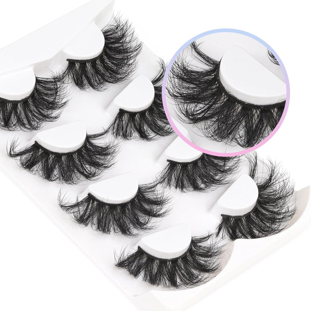 25mm Fluffy 3D Faux Mink False Eyelashes - Dramatic Long Volume Lashes