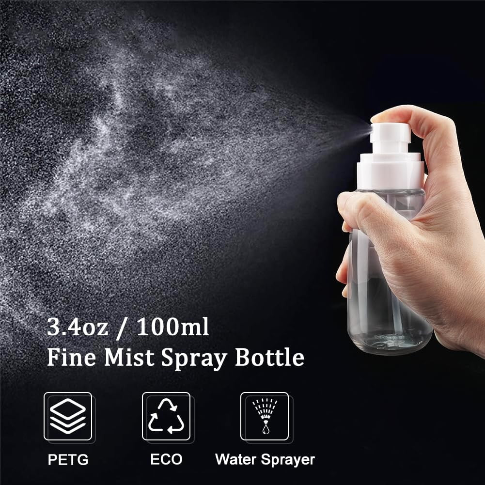 3 Pack Fine Mist Spray Bottles 3.4oz/100ml TSA Travel Refillable Cosmetic Bottles