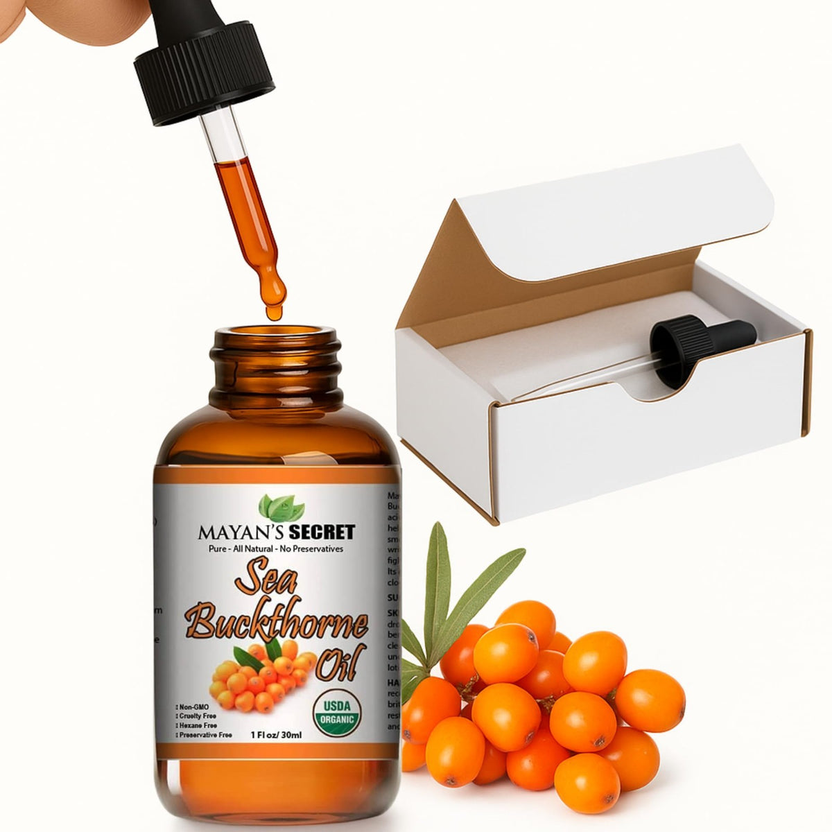 Sea Buckthorn Oil Organic 1oz – Supercritical CO2 Extracted