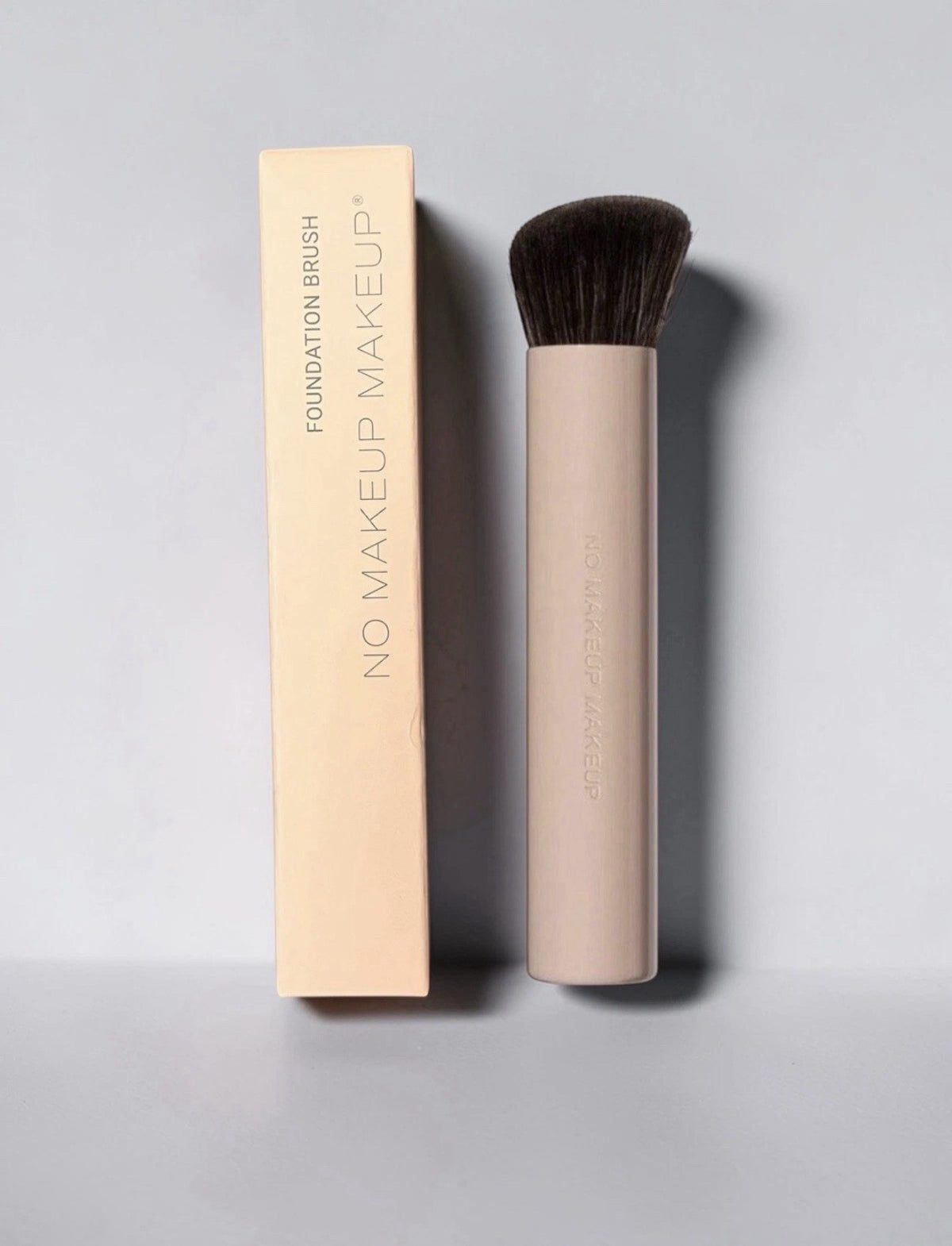 No Makeup Foundation Almond Cream with Brush - Buildable, Long-Wear Face Makeup