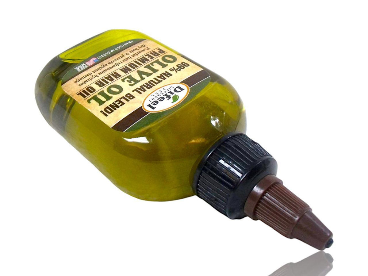 Natural Olive Oil Hair Treatment - 3 Bottles, Alcohol-Free, 2.5 oz Each