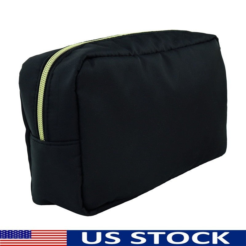 Medium Black Zippered Nylon Storage Bag - Customizable Organizer