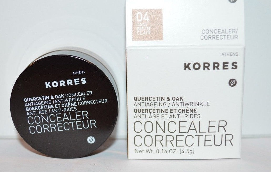 Anti-Aging Concealer with Quercetin & Oak - Long Lasting, Crease-Free, Shade 04 Tan - 0.16 oz