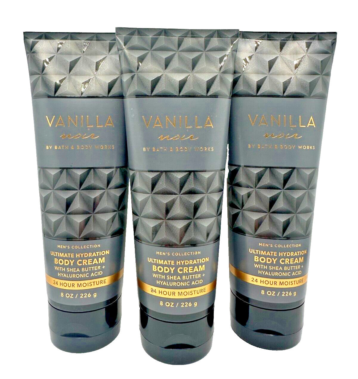 Bath & Body Works Vanilla Noir Body Cream Lotion 8 oz (Set of 3)