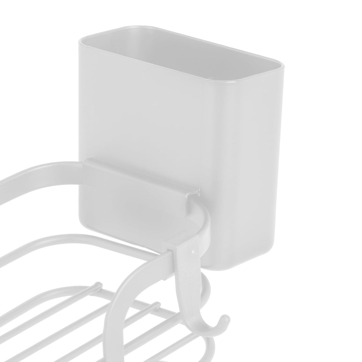Adhesive Corner Shower Shelf Set - White, Rust-Proof Wall Mount Bathroom Caddy