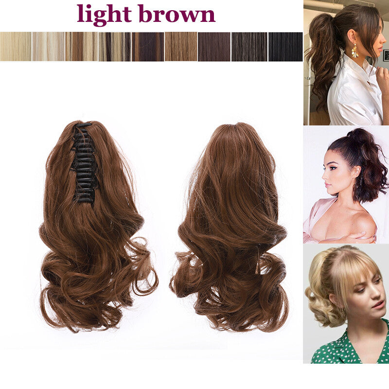 Thick Ponytail Hair Extension with Claw Clip - Wavy Curly Synthetic Hair