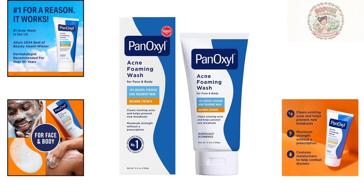 10% Benzoyl Peroxide Acne Wash - Gentle & Effective Face Cleansing - 5.5 Oz