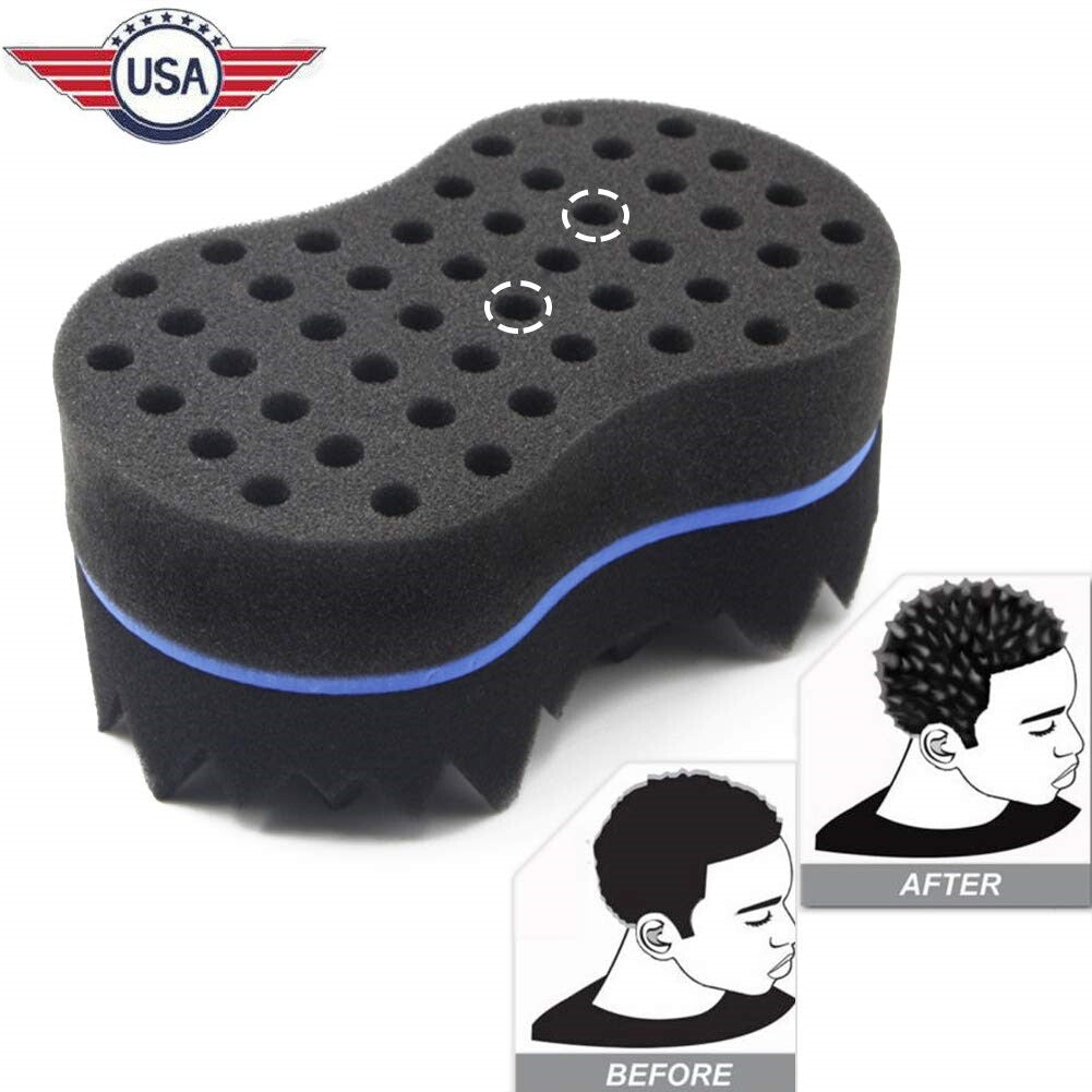 Double Side Barber Hair Brush Sponge Locking Afro Curl Twist Dreads