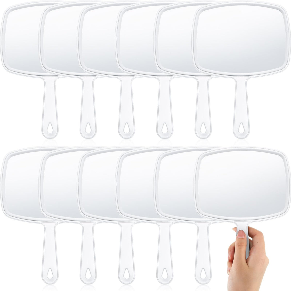 12 Pack Handheld Makeup Mirrors with Handle for Vanity and Wall Mounting