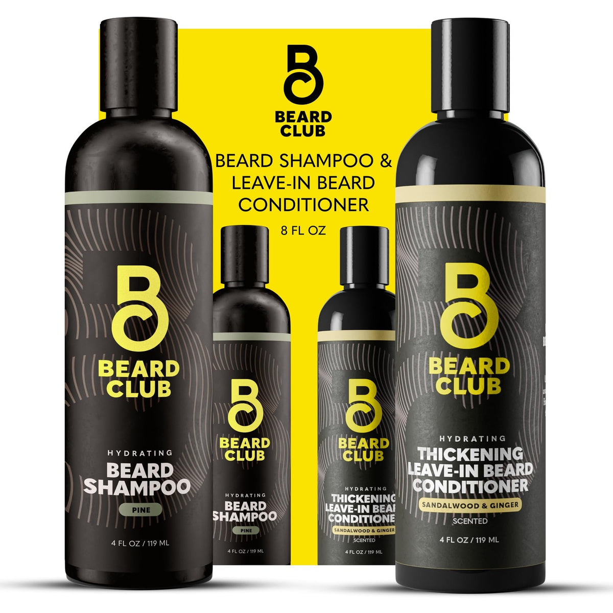 Men's Beard Wash & Conditioner Set - Hydrating Facial Hair Grooming Kit