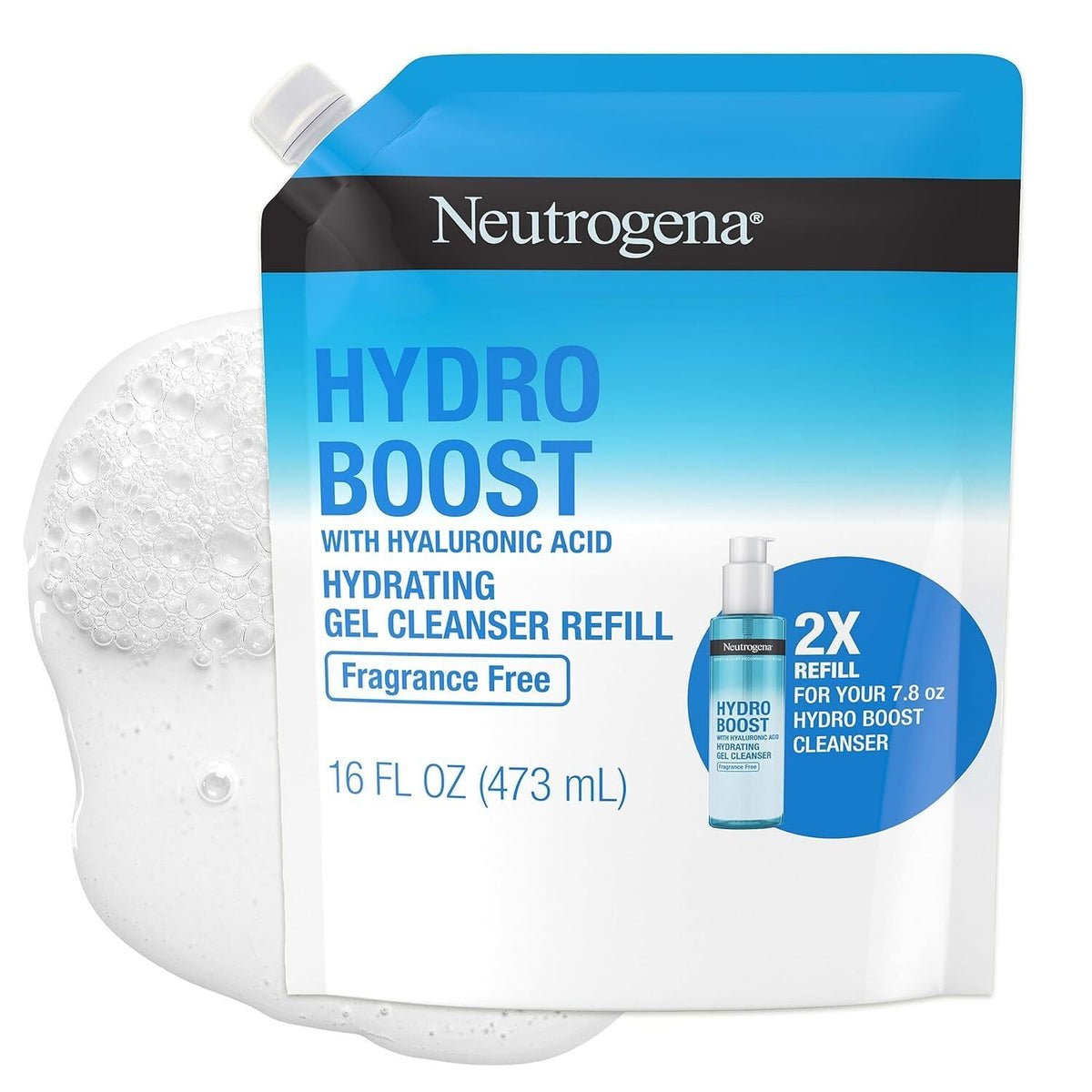Hydrating Gel Facial Cleanser with Hyaluronic Acid - Fragrance-Free, Gentle for Sensitive Skin