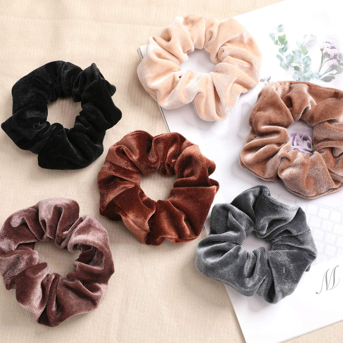 IVARYSS Velvet Scrunchies for Women, 12 Pcs 1 Count (Pack of 12),
