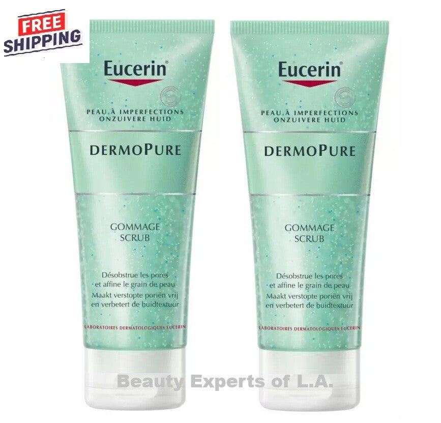 2 X Eucerin Dermopure Oil Control Exfoliant Gommage Scrub Gel 100ml