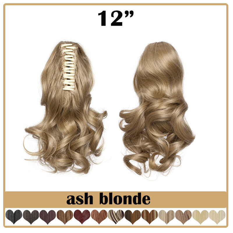 Extra Thick 12-Inch Clip-In Ponytail Hair Extension - Natural & Wavy
