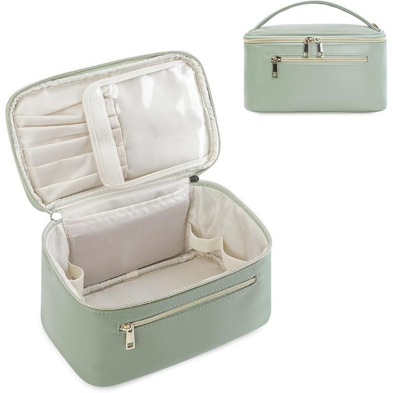 Travel Makeup Organizer Case with Padded Interior and Clear Cover - Women Gift