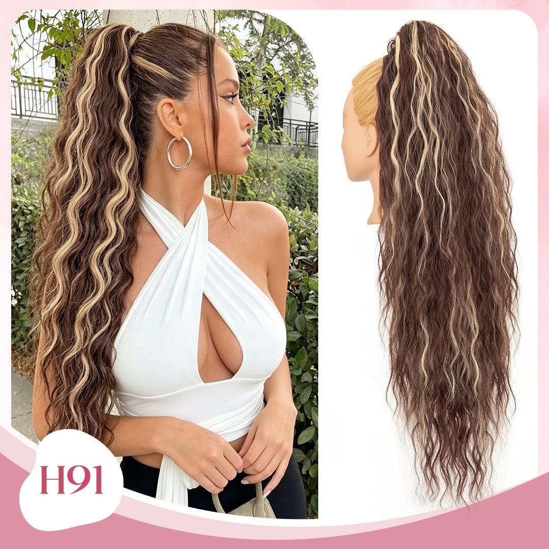 Mega Long & Thick 30-Inch Fluffy Messy Loose Wave Ponytail Extensions - Claw Clip Style