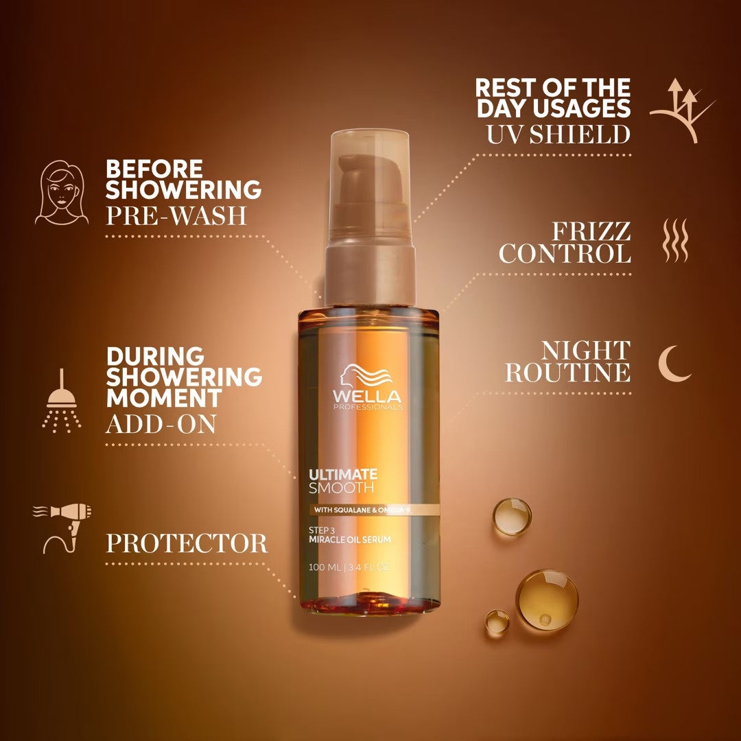 Hair Serum with Frizz Control & Heat Protection - Smoothing Oil for Dry & Frizzy Hair